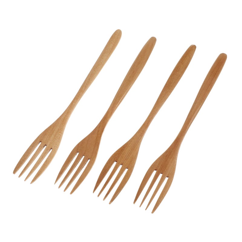 Japanese Style Beechwood Cooking Fork Set Kitchen Utensils 4 Piece - Image 2