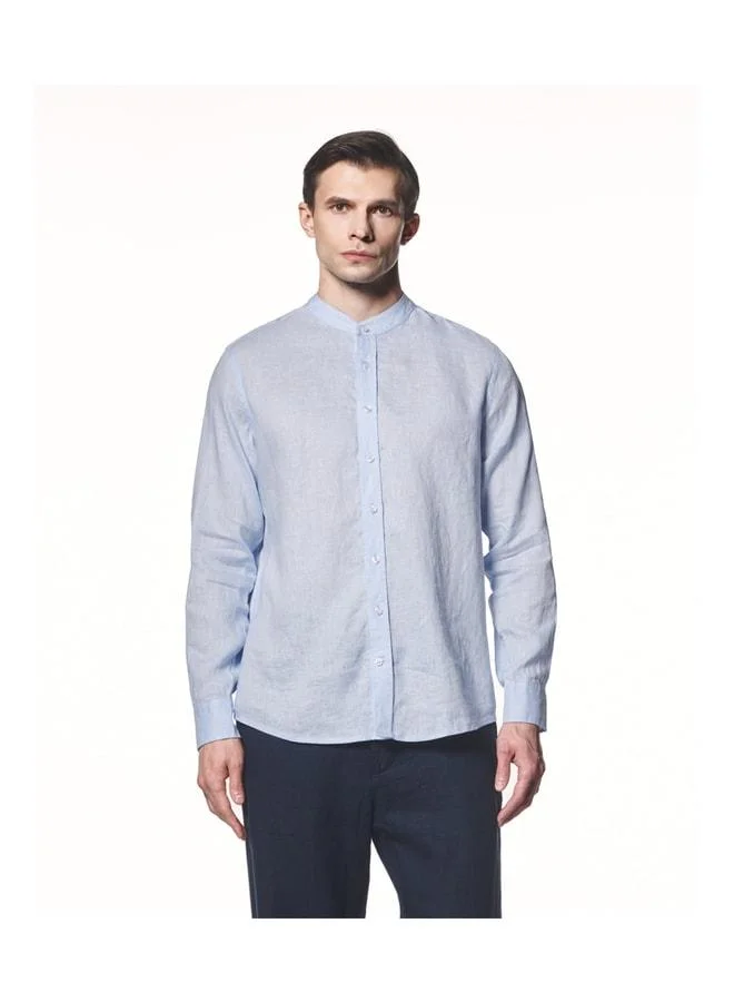 Liwali %100 Linen Mandarin Collar Shirt.