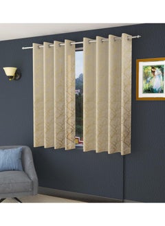 Homefab India Homefab India Velvet Curtains Room Darkening - Window 5 feet, Pack of 2 Panels, Cream 