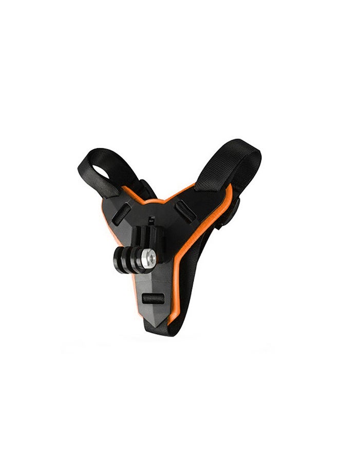 O Ozone Full Face Helmet Chin Camera Mount Strap Mount Compatible With GoPro Hero 13 12 11 10 9 8 7 6 5,Insta360 ONE R,AKASO/Campark/YI and More Motorcycle Strap Mount Accessories  Black Orange 