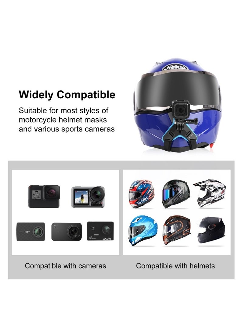 O Ozone Full Face Helmet Chin Camera Mount Strap Mount Compatible With GoPro Hero 13 12 11 10 9 8 7 6 5,Insta360 ONE R,AKASO/Campark/YI and More Motorcycle Strap Mount Accessories  Black Orange  - Image 5