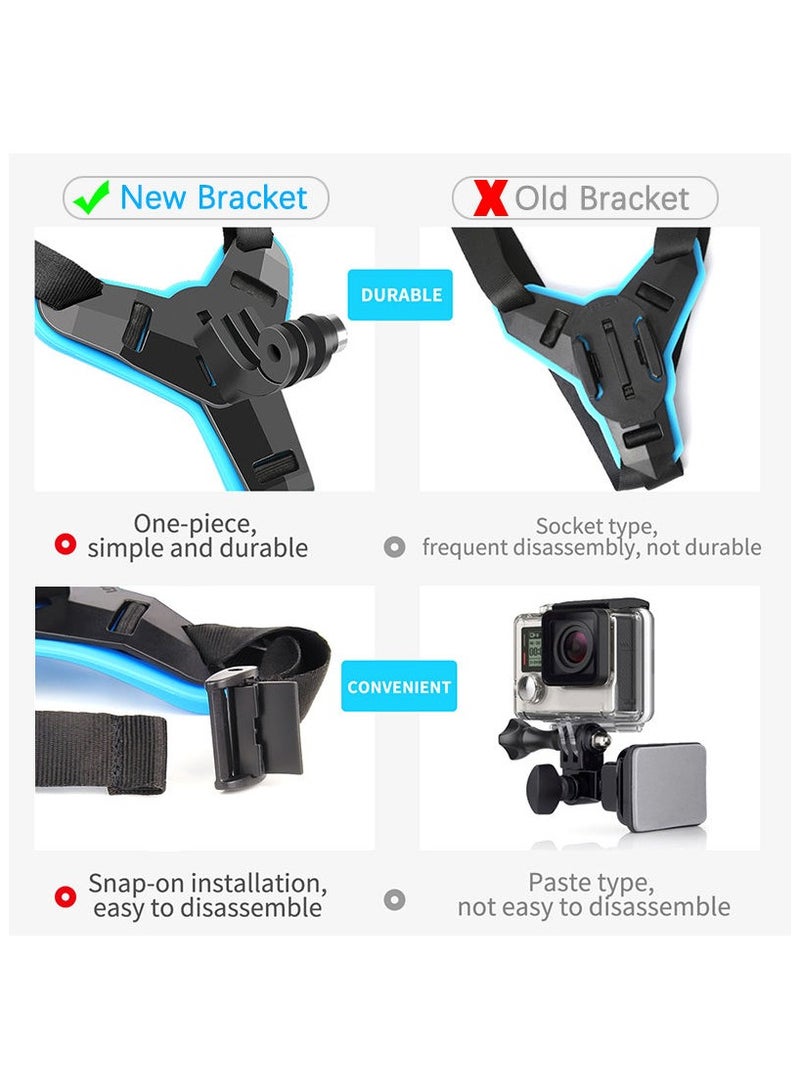 O Ozone Full Face Helmet Chin Camera Mount Strap Mount Compatible With GoPro Hero 13 12 11 10 9 8 7 6 5,Insta360 ONE R,AKASO/Campark/YI and More Motorcycle Strap Mount Accessories  Black Orange  - Image 3