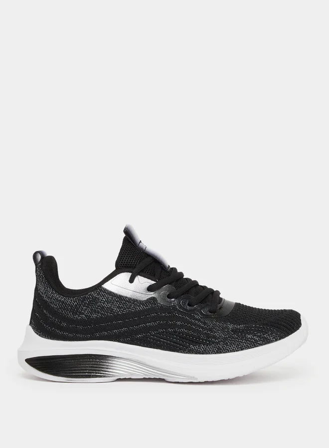 ستايلي Styli Textured Mesh Lace Up Sneakers