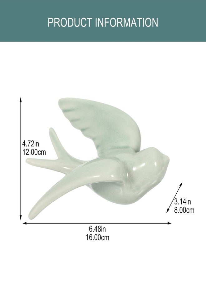 أموسفون زينة جدارية على شكل طائر من السيراميك، قلادة طائر، ديكور جداري من السيراميك، ديكور نورديك معلق، تمثال حمامة، زينة ثلاثية الأبعاد - Image 2