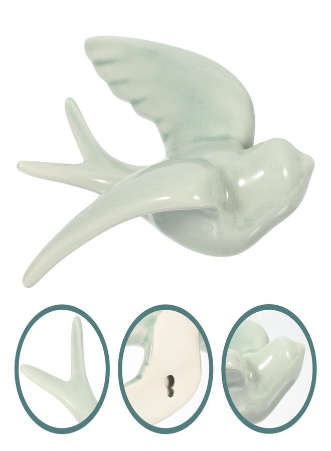 أموسفون زينة جدارية على شكل طائر من السيراميك، قلادة طائر، ديكور جداري من السيراميك، ديكور نورديك معلق، تمثال حمامة، زينة ثلاثية الأبعاد - Image 5