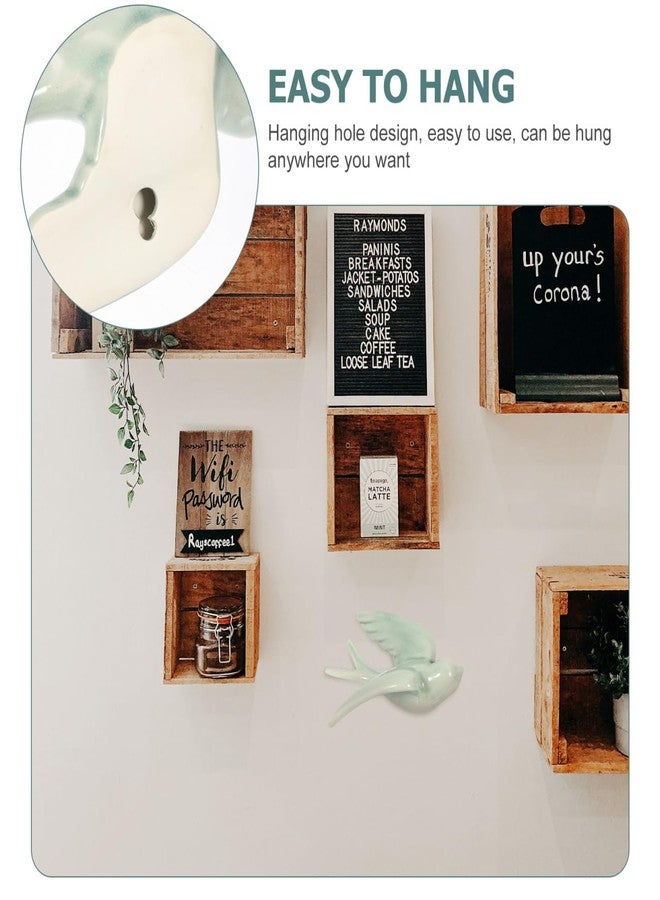 أموسفون زينة جدارية على شكل طائر من السيراميك، قلادة طائر، ديكور جداري من السيراميك، ديكور نورديك معلق، تمثال حمامة، زينة ثلاثية الأبعاد - Image 4