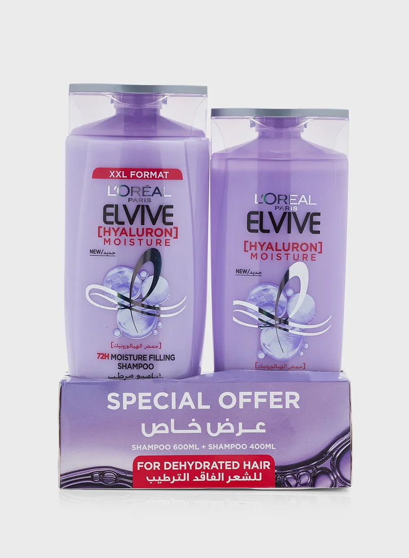 L'OREAL PARIS Elvive Hyaluron Moisture Shampoo 600Ml 400 Ml Dual Pack