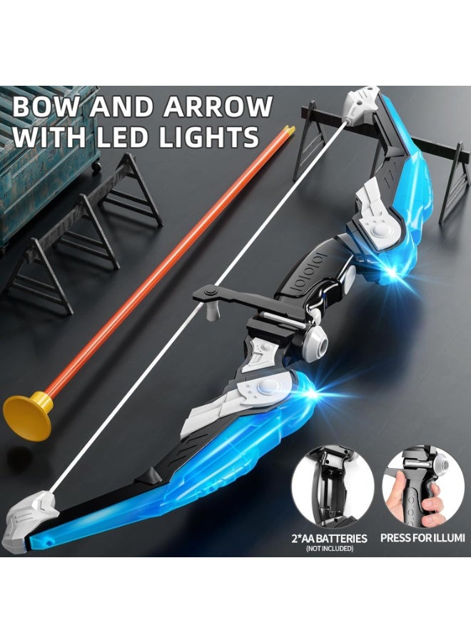 YelaJoy Kids Bow and Arrow Toy Set LED Light Up Archery Toys Outdoor Indoor Shooting Games Toys Boys Girls Birthday Gifts Blue Light Bow and Arrow - Image 4