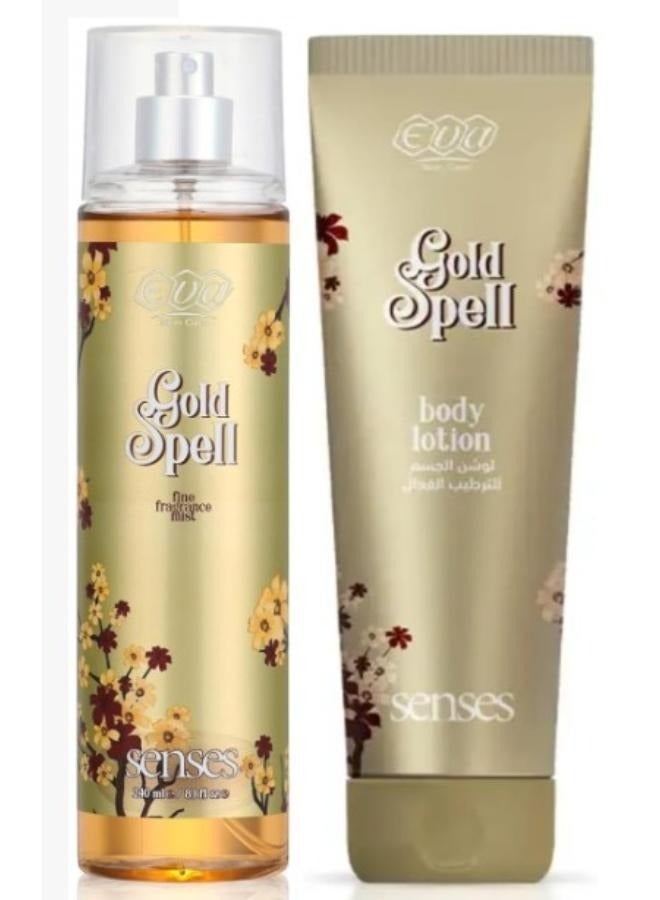 Eva Skin Care Senses Body Lotion Gold Spell 240 ml + Skin Care Senses Gold Spell Body Mist 240 ml - Image 1