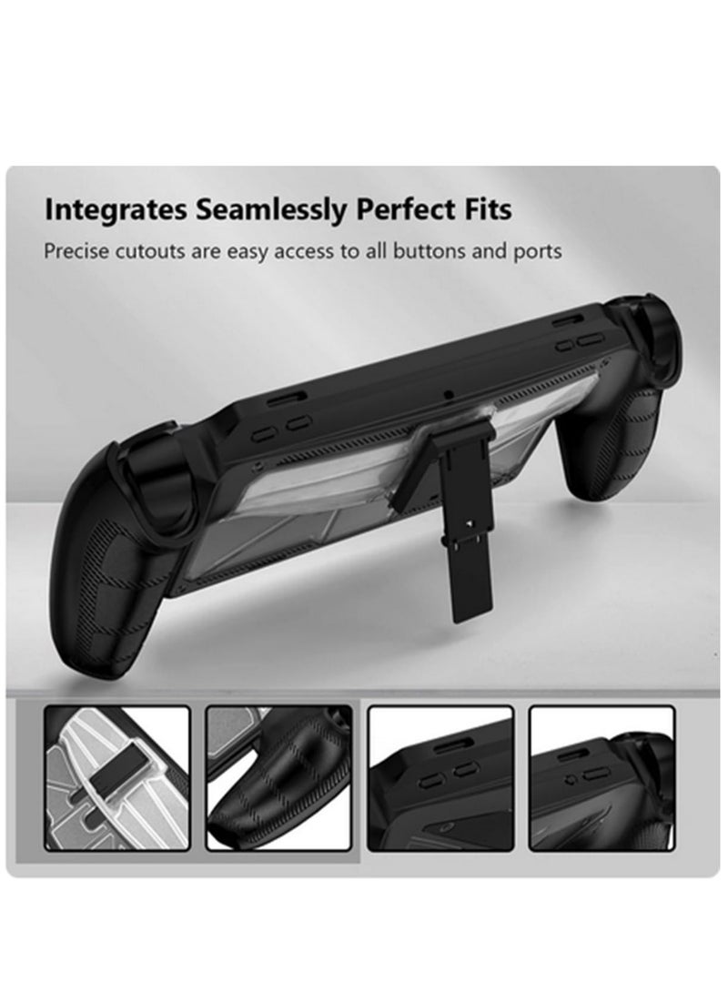 Protective Case Cover for Sony Playstation Portal with Kickstand Soft TPU Kickstand Case Cover for Playstation Portal Game Console Skin Cover - Black  - Image 3