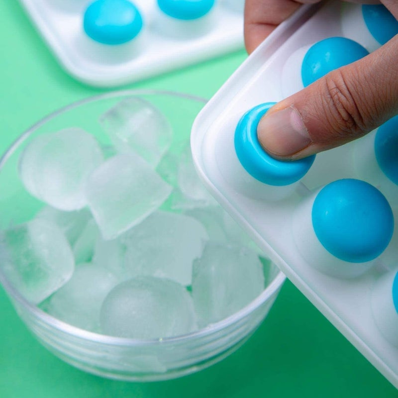 HavenFlix 2 pcs 21 Cavity Pop Up Ice Cube Trays for Freezer with Lid with Easy Release Flexible Silicone Bottom Stackable BPA Free Food Grade for Convenient Freezer Ice Making Multi - Image 3