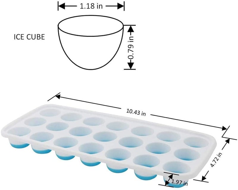 HavenFlix 2 pcs 21 Cavity Pop Up Ice Cube Trays for Freezer with Lid with Easy Release Flexible Silicone Bottom Stackable BPA Free Food Grade for Convenient Freezer Ice Making Multi - Image 2