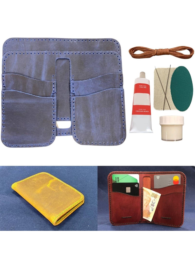 İpek Bazaar - Ipek Bazaar DIY Leather Wallet Making Set Diy Handmade Women's Men's Wallet Card Holder Kit - Image 1