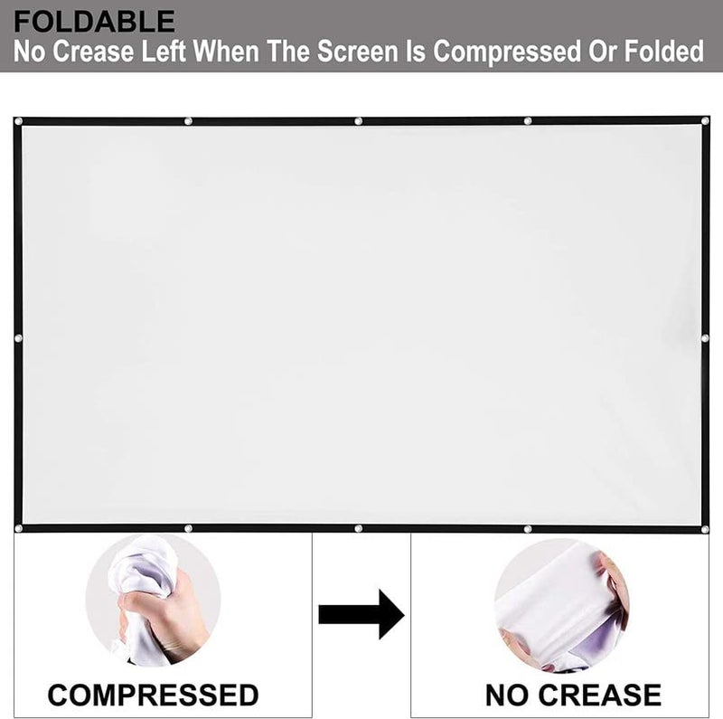 MOIZ Video Projection 84 inch, Washable 4K Projector Screen 4:3 HD Foldable Anti-Crease, Portable Movies Outdoor Indoor A+7 - Image 4