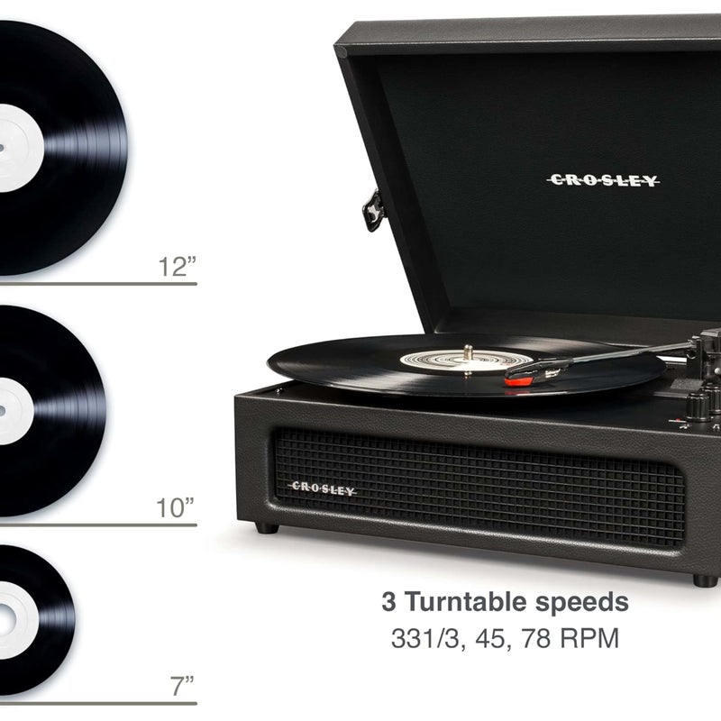 Crosley Voyager Portable Turntable, Bluetooth Record Player, Black - Image 3