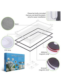 Generic Owyr Magnetic Window Screen Adjustable Diy Window Net Fiberglass Fine Mesh Screen Protector Fits Max 44” X 48” White Window Frames  - Image 5