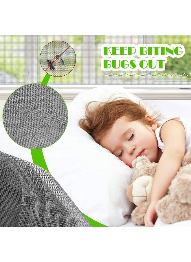 Generic - Owyr Magnetic Window Screen Adjustable Diy Window Net Fiberglass Fine Mesh Screen Protector Fits Max 44” X 48” White Window Frames - Image 1