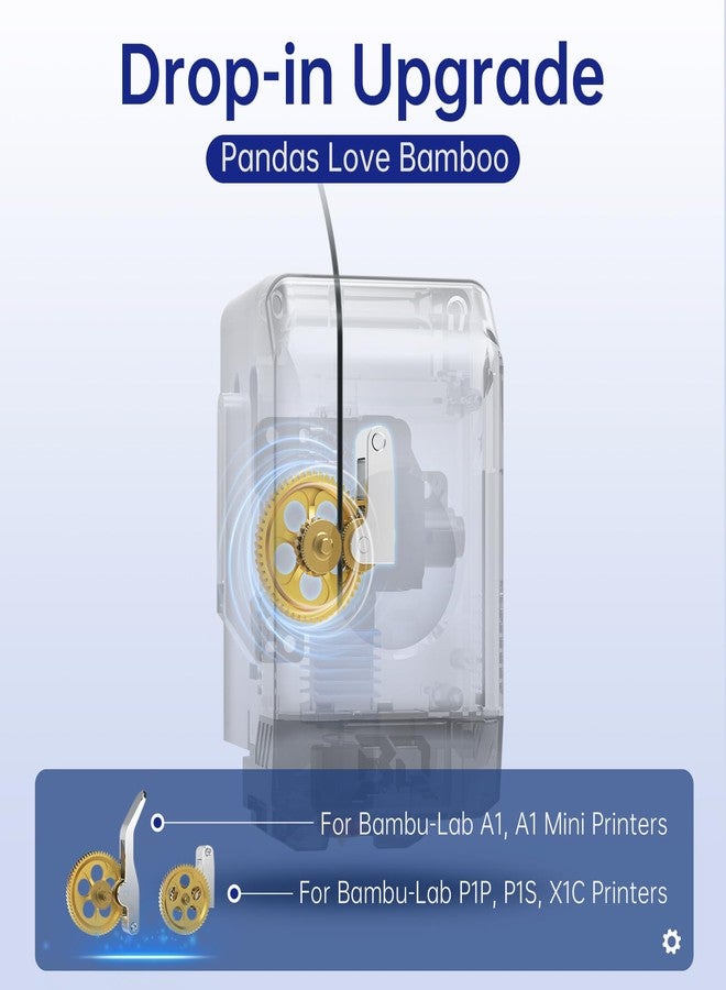 BIQU Panda Claw Upgraded Extruder Brass Gear Compatible with 3D Printers Bamboo-Lab P1P/P1S/X1C/C1E, Nano Rnc Gold Coating Gear Steel Extruder For Hardened Tools - Image 4