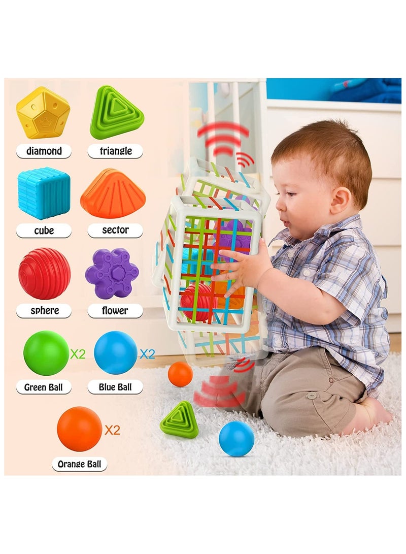 REBEKA Montessori Toys for Baby & Toddler Sorter Toy Colorful Cube and Multi Sensory Shape, Toddler Developmental Learning Toys for Birthday Gifts, Baby Toys 6 Months to 3 Years - Image 2