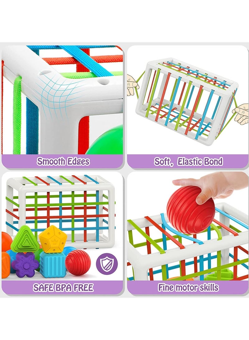 REBEKA Montessori Toys for Baby & Toddler Sorter Toy Colorful Cube and Multi Sensory Shape, Toddler Developmental Learning Toys for Birthday Gifts, Baby Toys 6 Months to 3 Years - Image 4