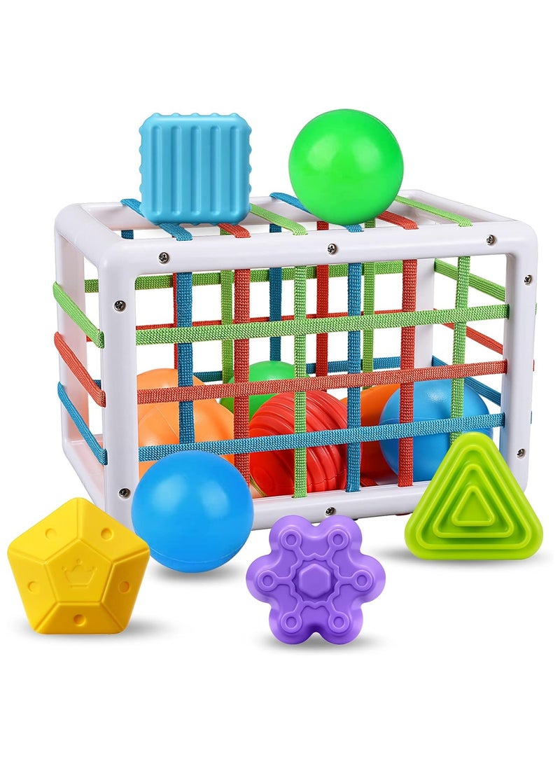 REBEKA Montessori Toys for Baby & Toddler Sorter Toy Colorful Cube and Multi Sensory Shape, Toddler Developmental Learning Toys for Birthday Gifts, Baby Toys 6 Months to 3 Years - Image 1