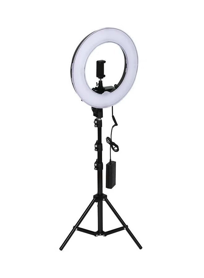 12 Inch LED Ring Light with Tripod Stand and Phone Holder, Black - Image 2