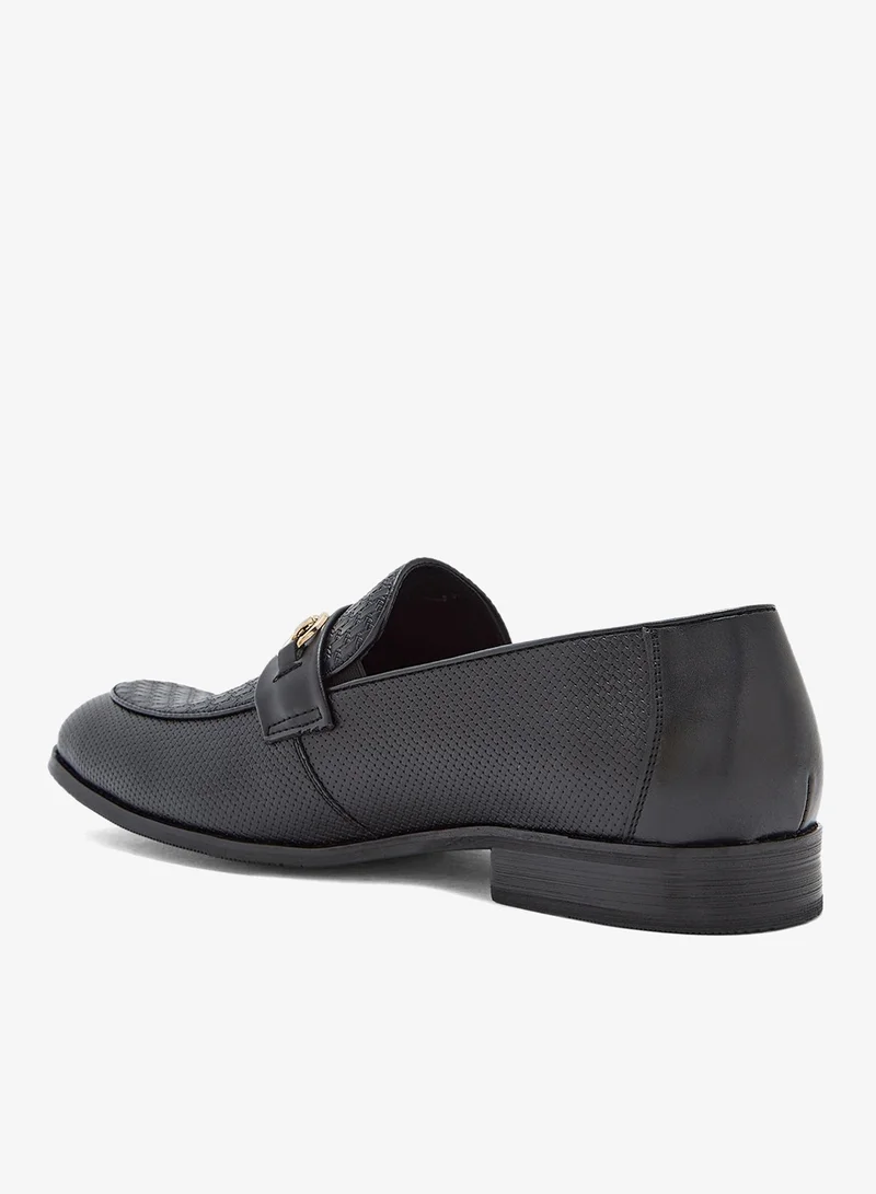 Robert Wood Black Weave Detail Formal Loafers for Men | Best Price UAE