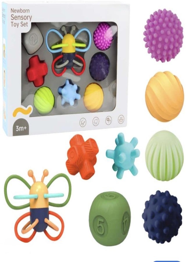 richtots Premium Baby Soft Sensory Balls Set A Sensory Set for Babies, Stimulate Touch, Sight and Hand-Eye Coordination Multicolor 8X Sensory Toys of Various Shapes and Textures - Image 3
