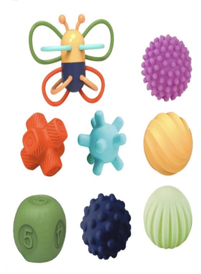 richtots Premium Baby Soft Sensory Balls Set A Sensory Set for Babies, Stimulate Touch, Sight and Hand-Eye Coordination Multicolor 8X Sensory Toys of Various Shapes and Textures - Image 2