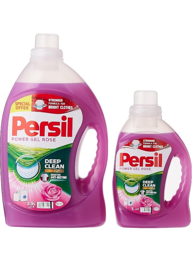 Persil Power Gel Liquid Laundry Detergent, With Deep Clean Technology, Rose, 2.9L +1L - Image 1