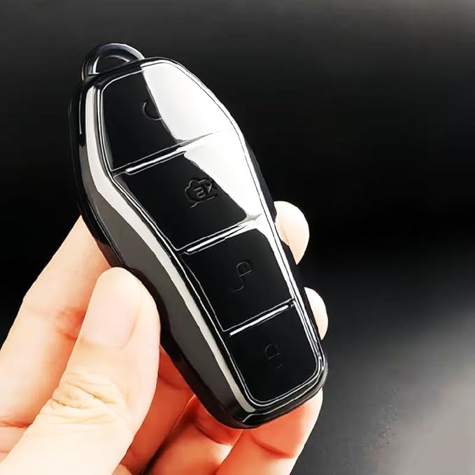 7Cylinder TPU Key Fob Cover with Keychain Compatible with BYD - Anti Scratch Waterproof High Quality Fob Cover for Atto 3 Han Tang Dolphin Yuan - Image 1