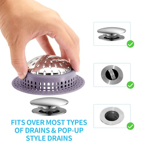 Aluvor Shower Drain Hair Catcher, Shower Drain Cover, Bathtub Drain Hair Catcher for Pop-Up & Regular Drains - Image 3