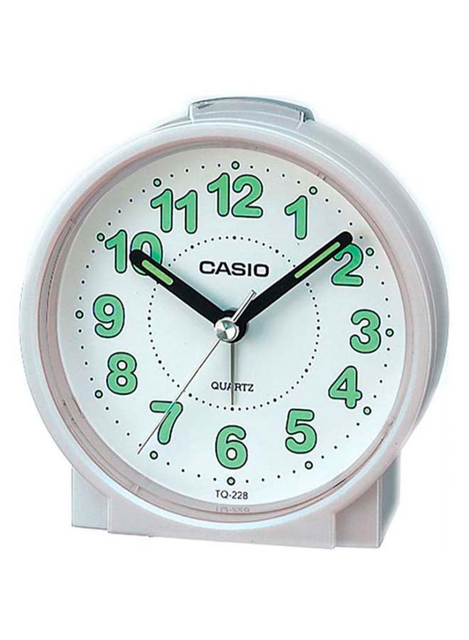 CASIO Round Shape Analog Alarm Clock White 11x9.8 x 4.8cm - Image 1