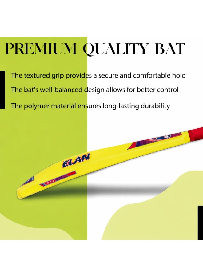 Elan Polymer Youth Cricket Bat for Soft Balls – Lightweight Durable Plastic Cricket Bat for Kids Training, Practice and Leisure Play - Image 4