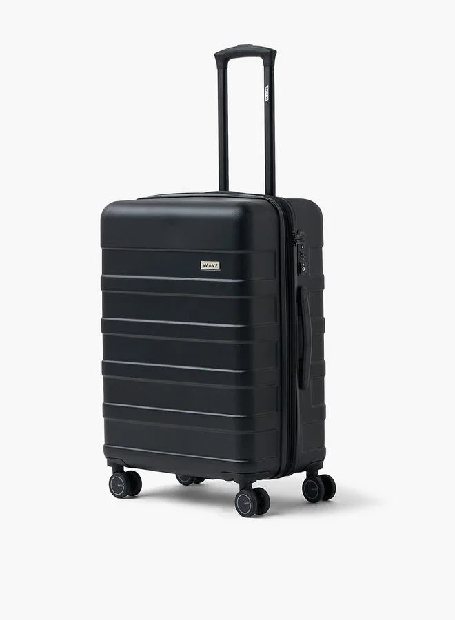 Wave BLACK Textured Hardcase Trolley Bag With Retractable Handle - Set Of 4  | Best Price UAE