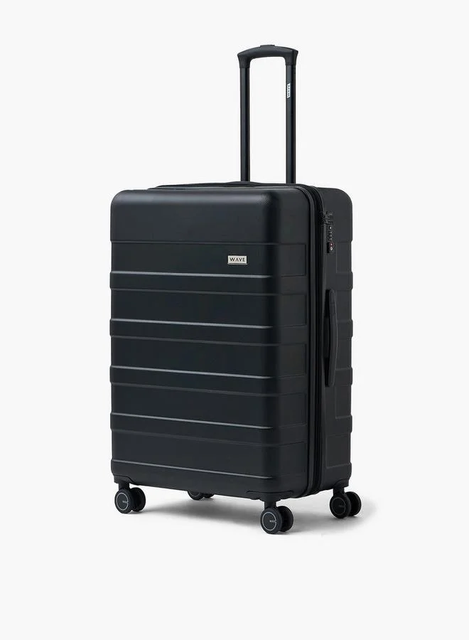 Wave BLACK Textured Hardcase Trolley Bag With Retractable Handle - Set Of 4  | Best Price UAE