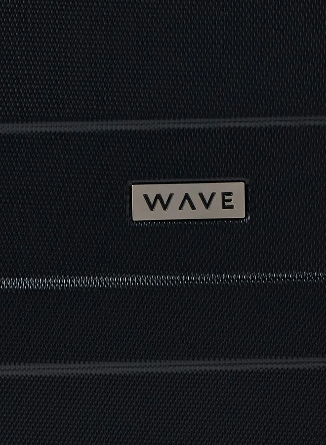 Wave BLACK Textured Hardcase Trolley Bag With Retractable Handle - Set Of 4  | Best Price UAE