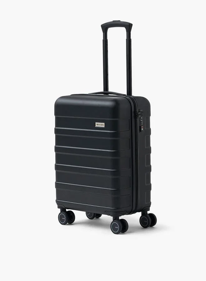 Wave BLACK Textured Hardcase Trolley Bag With Retractable Handle - Set Of 4  | Best Price UAE