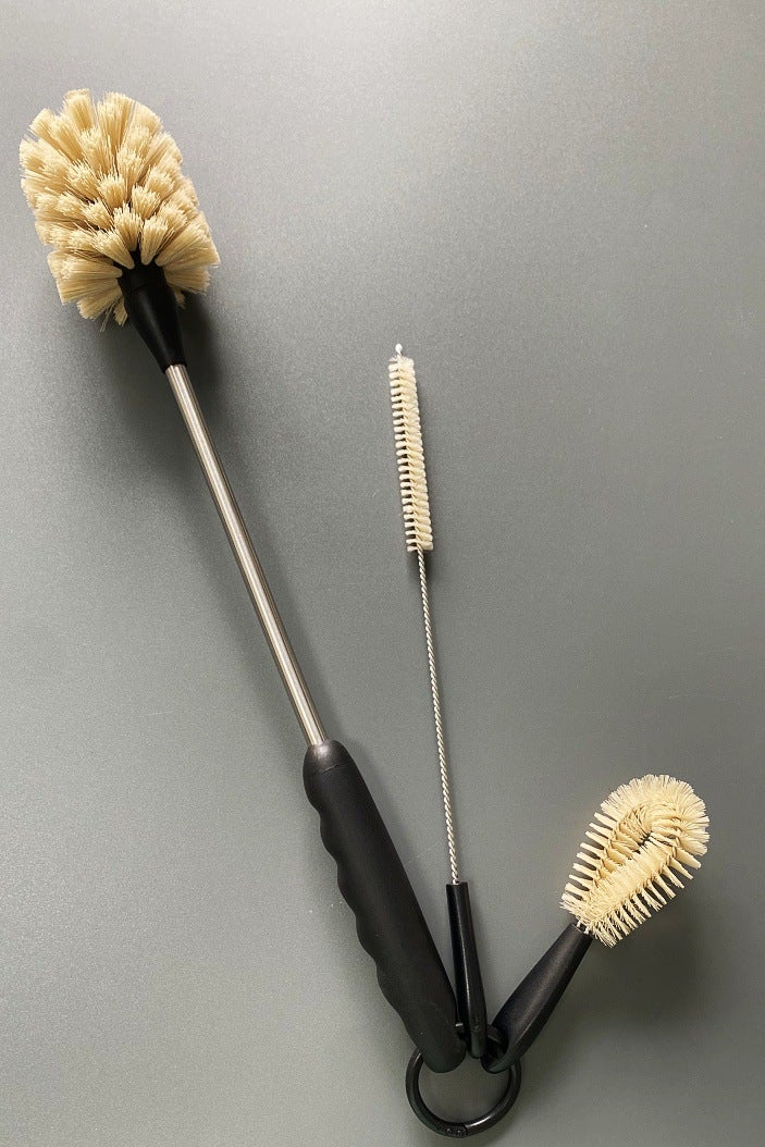 3-Piece Cup Brush Set for No-Dead-End Cleaning Beige cup brush three-piece set