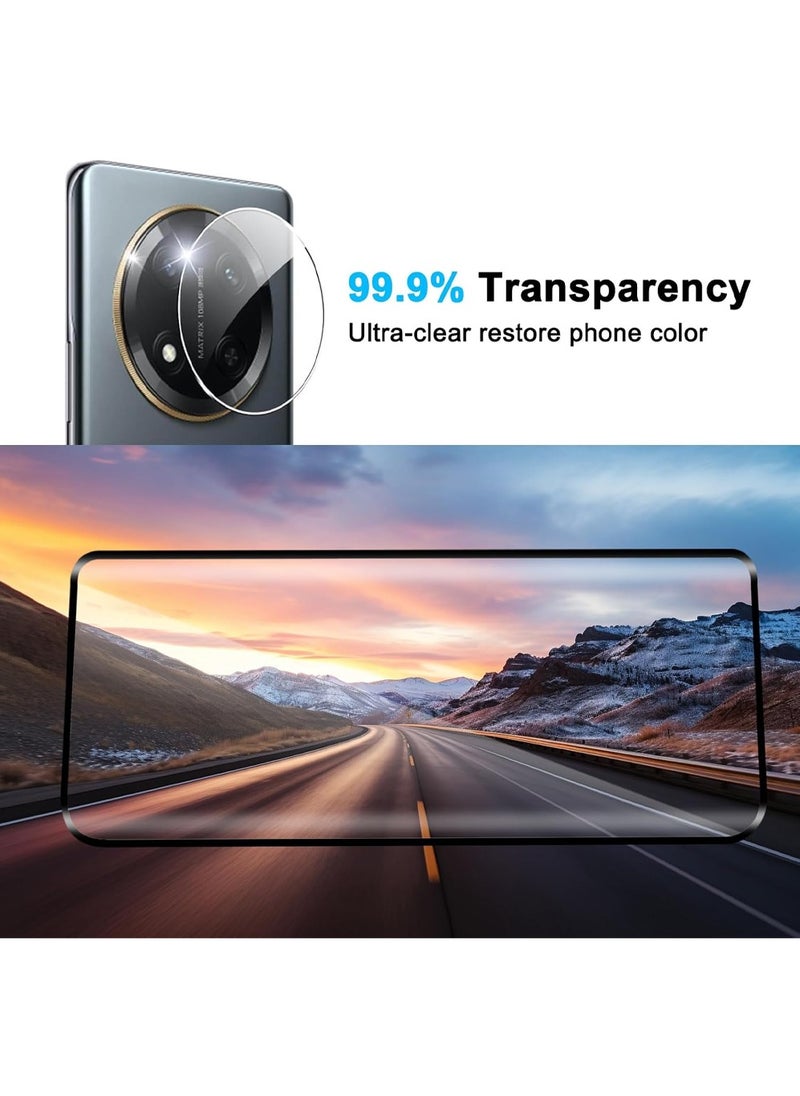 [2+2] Screen Protector Compatible for Honor X9c 5G,Tempered Glass Film with Camera Lens Protector,9H Hardness Scratch Resistant,Anti-Fingerprint, HD Clear (Clear) ﻿