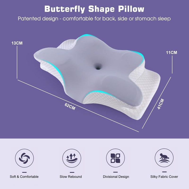 Butterfly Shape Cervical Neck Pillow for Shoulder and Neck Pain Relief - Image 3