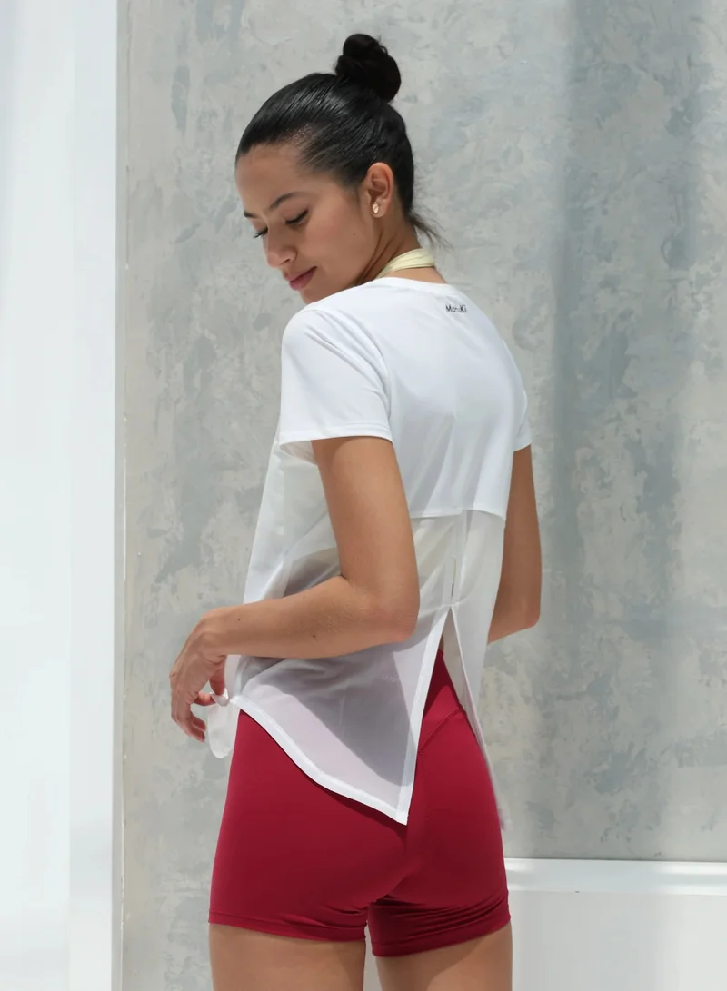 Mohuki White Active Short Sleeve Top for Women | Best Price UAE