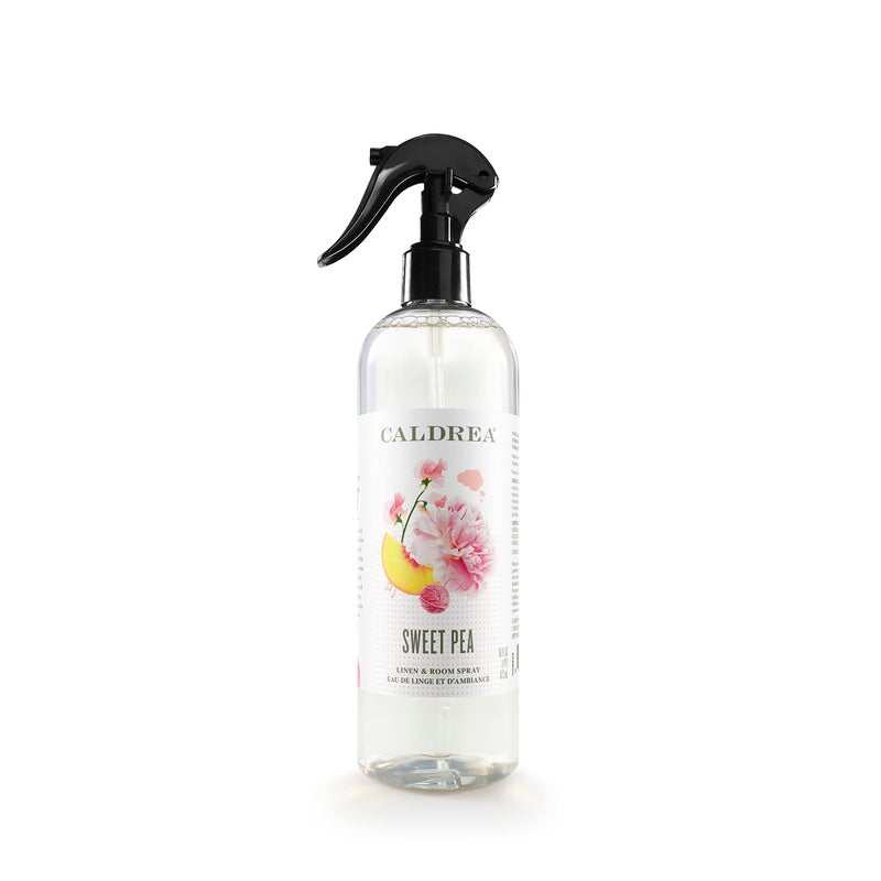 Caldrea Linen and Room Spray Air Freshener, Made with Essential Oils, Plant Derived Ingredients, Sweet Pea Scent, 16 oz - Image 1