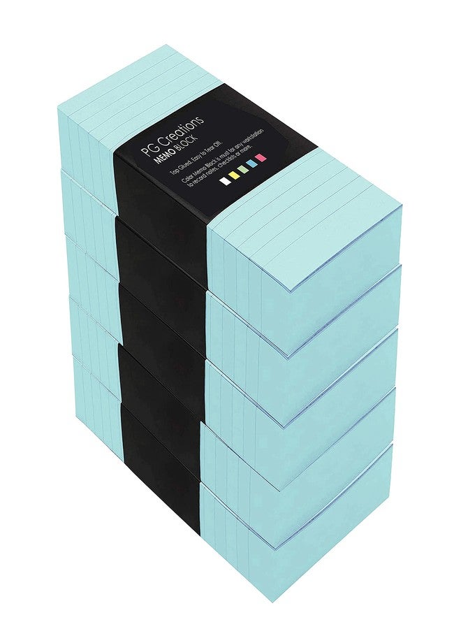 PG Creations Wide Ruled Writing Notepad, 3x5.5 Inch, Small Size, Single Side Ruled, 58 Gsm Blue Paper, 250 Sheets per Writing Pad, Pack of 5 - Image 1