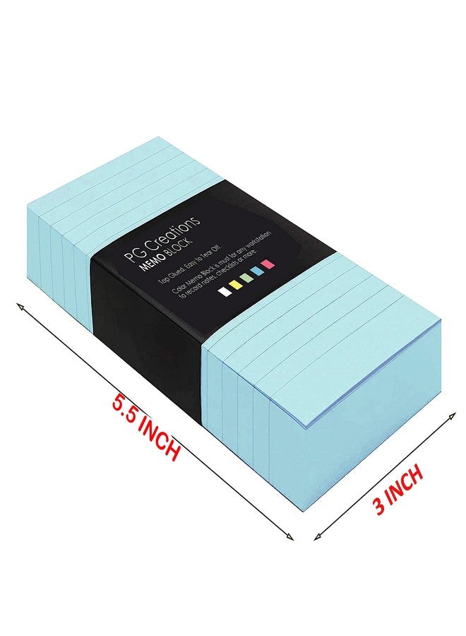 PG Creations Wide Ruled Writing Notepad, 3x5.5 Inch, Small Size, Single Side Ruled, 58 Gsm Blue Paper, 250 Sheets per Writing Pad, Pack of 5 - Image 2