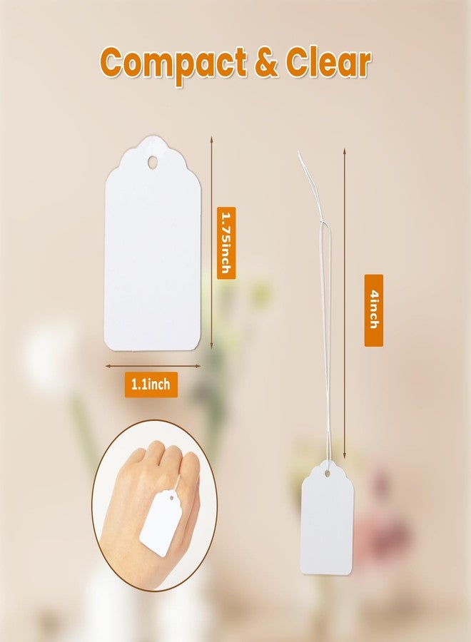 Goefun 500 PCS 1.75 x 1.1-Inch White Price Tags with String Attached - Image 2