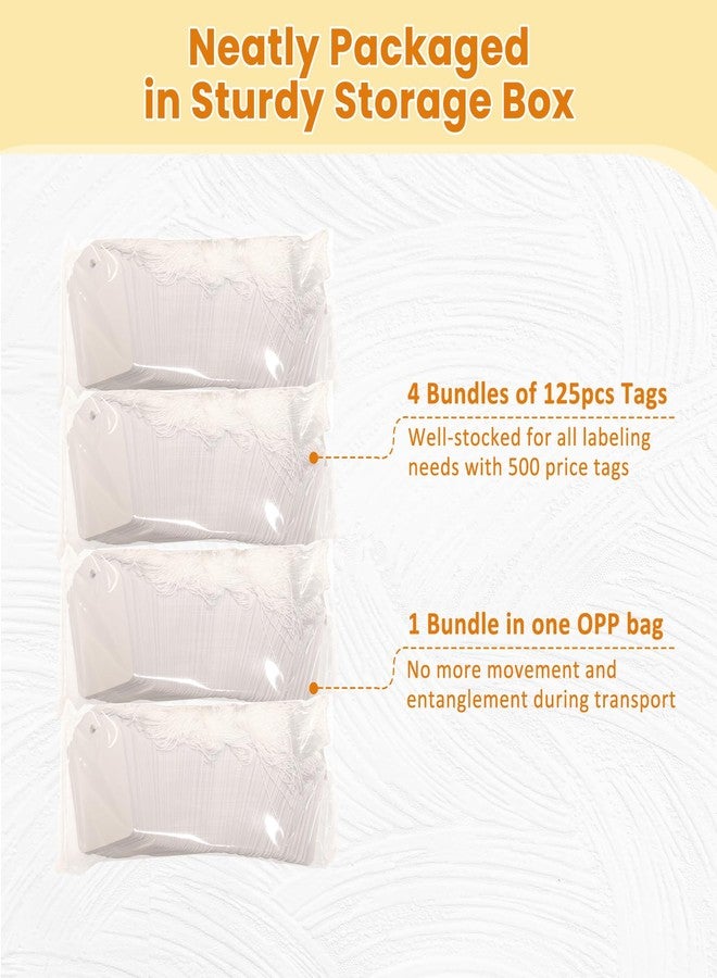 Goefun 500 PCS 1.75 x 1.1-Inch White Price Tags with String Attached - Image 5