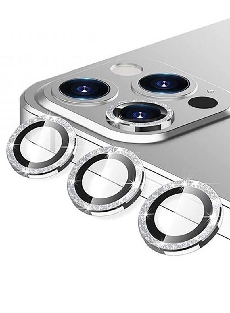 لينس استرس لحماية الكاميرا واعطائها تصميم جذاب وعصري لايفون 14 برو و 14 برو ماكس - فضي IPhone 14 Pro Max / 14 Pro - Image 2