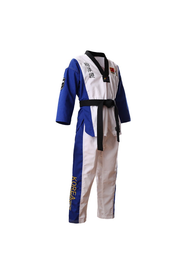 Generic Korean Tigers Martial Arts Uniform Performance Training Gear Adult Childrens Dojo Clothes for Training and Teaching Blue spliced street uniform 