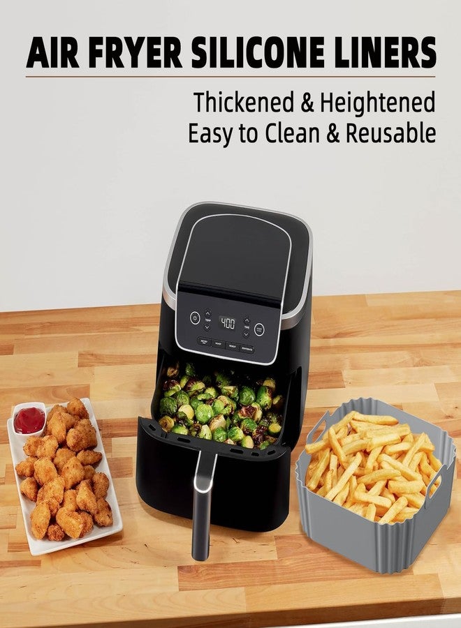 LYHOLKEER Silicone Air Fryer Liners for 5-8QT,LYHOLKEER 8.8inch Square Air Fryer Liners Reusable Basket for Ninja AF141 AF142 AF181 AF182,Cosori,Chefman,Instant Pot,Other 5 5.5 6 6.5 7 7.5 8 Quart - Image 4